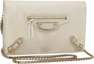 Balenciaga Pre-owned Cross Body Bags, female, White, Size: ONE SIZE Pre-owned Vintage Shoulder Bag