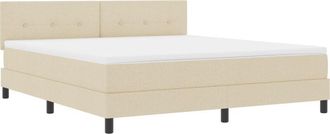 vidaXL Box Spring Bed with Mattress Cream 180 x 200 cm Fabric vidaXL