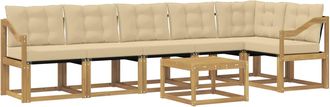 vidaXL Conjunto De Sof&aacute;s De Exterior 7 Uds. Y Beige Vidaxl