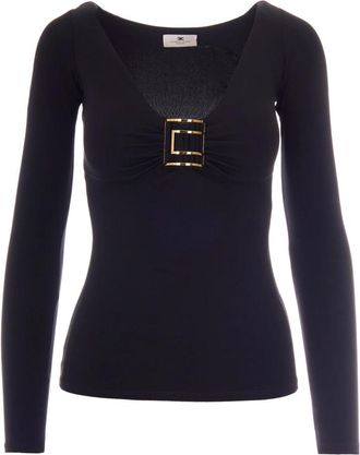Elisabetta Franchi Long Sleeve Tops - Dames - Longsleeves - Zwart - S - Tops