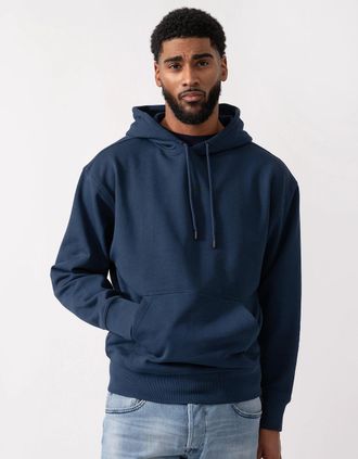 HUGO BOSS Mens BOSS Orange WeSmallhood Mens Hoodie - Open Blue 464 - Navy - Size: 42