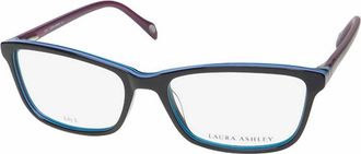 Laura Ashley Womens Lily 2 Eyeglasses In Black Dark Mauve Blue