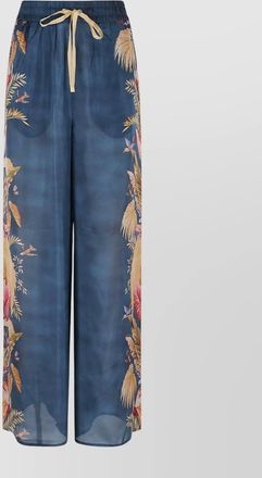 Zimmermann relaxed palm floral wide-leg trousers