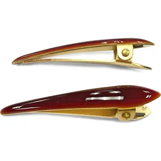 Ficcare Mini-Maximas 2-Pack Enamel Hair Clips in Auburn at Nordstrom