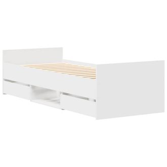 Berkfield Home Durable Bed Frame with Headboard & Footboard White 100x200 cm