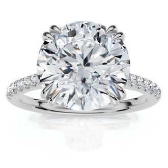 Pompeii3 Certified 4.38Ct Annabel Diamond Engagement Ring 14k Gold Lab Grown