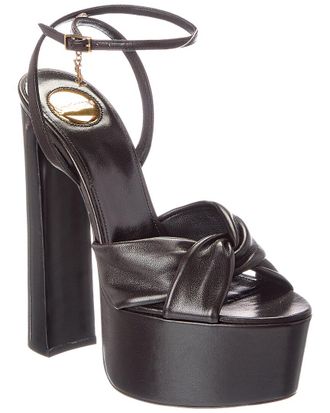 Saint Laurent Plaque Knot 105 Leather Sandal