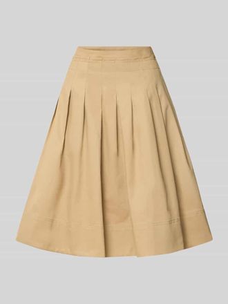 Tommy Hilfiger Knielanger Rock aus reiner Baumwolle in Camel, Gr&ouml;&szlig;e 34