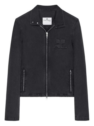Courr&egrave;ges City Shadow zip-fastening logo jacket - Black