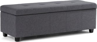Simpli Home Castleford 48In Contemporary Rectangle Storage Ottoman