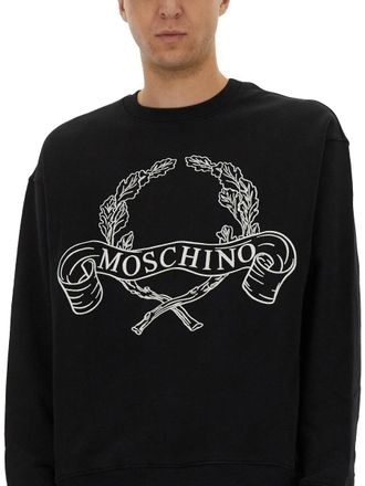 Moschino Laurel Crown Logo Embroidery Sweatshirt - Black