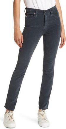 AG - Adriano Goldschmied Mari High Waist Slim Ankle Straight Leg Corduroy Pants in 1 Year Sulfur Melange Smoke at Nordstrom Rack, Size 23