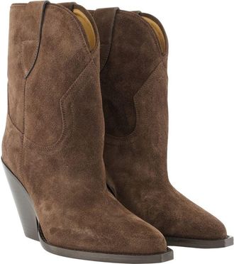 Isabel Marant Womens Leyane Boots - Isabel Marant Leather Brown Calfskin Shoes