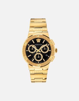 Versace Mens Versace VEZ900421 Mens Greca Logo Chrono Watch - Black