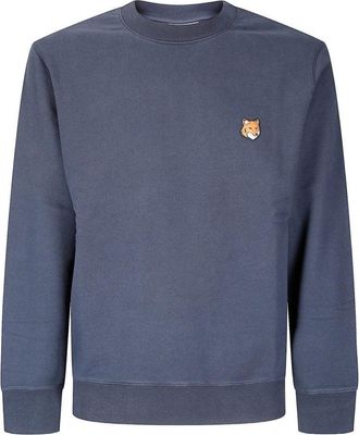 Maison Kitsuné Crewneck Sweater With Embroidered Fox Emblem