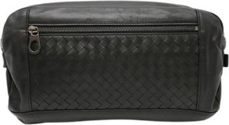 Bottega Veneta Pre-owned Vintage Schoudertas - Heren - Vintage Heuptassen - Zwart - ONE Size - Leer - Vintage