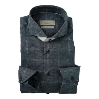 John Miller Heren, Overhemden, Blauw, Maat: XL Katoen