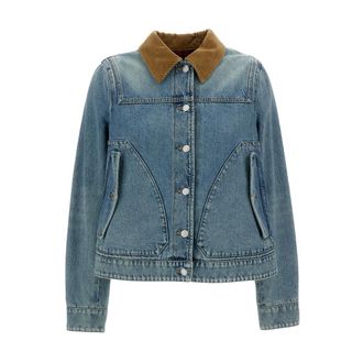 Alexander McQueen Alexander McQueen, Denim Jackets, female, Blue, Size: S Boxy Denim Jacket