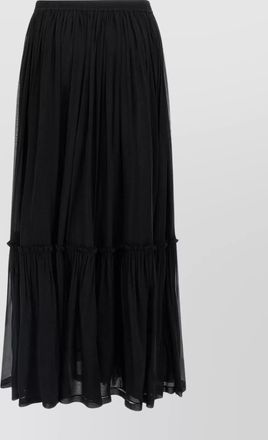 Saint Laurent long skirt with elastic waistband and pleated design