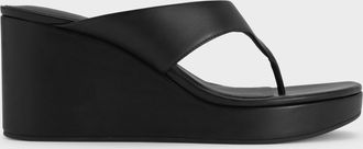 Charles & Keith Thong Platform Wedges
