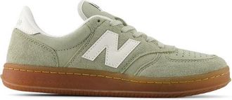 New Balance Uomo T500 in Verde/Bianca, Pelle Scamosciata/Rete, Taglia 40.5
