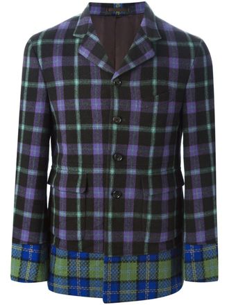 Comme Des Gar&ccedil;ons multi tartan blazer - Multicolour