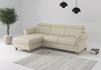 HOME AFFAIRE Ecksofa »Glendale, L-Form« inkl. Kopfteilverstellung, wahlweise mit Vorziehsitz und Bettkasten