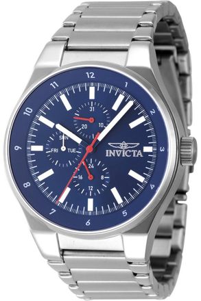 Invicta Racing 47548 Heren Horloge - Quartz Uurwerk - Roestvrij Staal met blauwe Wijzerplaat - 44mm