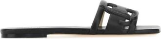 Jimmy Choo London Ladies Black Laran Flat Sandals, Brand Size 34.5 ( US Size 4.5 )