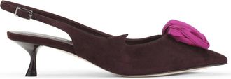 Roger Vivier Suede Slingback Pumps - female - Roger Vivier - Pumps - Brown - 5 1/2 UK - Shoes