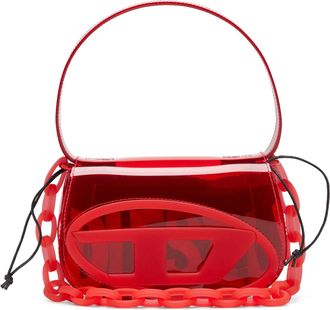 Diesel 1DR-Iconic shoulder bag in transparent TPU - Shoulder Bags - Woman - Red