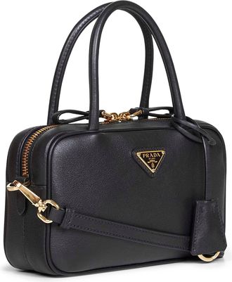 Prada Womens Calf Leather Handbag Black Handbags Hand Bags