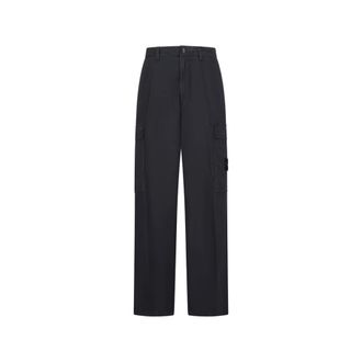 Stone Island Straight Trousers, male, Blue, Size: W33 Straight Fit Trousers