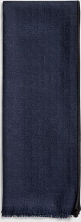 Gucci GG Wool Silk Jacquard Stole, Blue, Wool