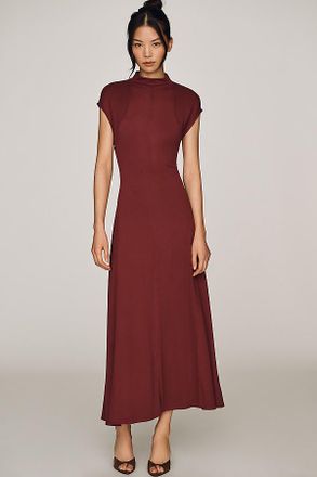 Anthropologie By Anthropologie Mock Neck Slim Midi Dress