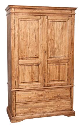 Biscottini International Armario Country De Madera Maciza De Tilo Acabado Con Efecto Natural 120x59x197 Cm