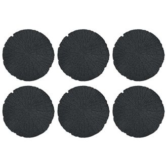 vidaXL Piedra Decorativa 6 Pcs Negro &Oslash; 45 X 1,8 Cm Goma Vidaxl