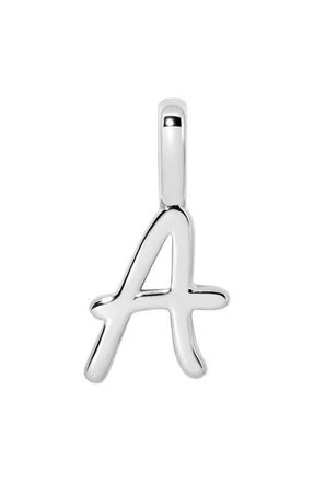 Made by Mary Script Initial Charm Silver in Silver Initial A at Nordstrom