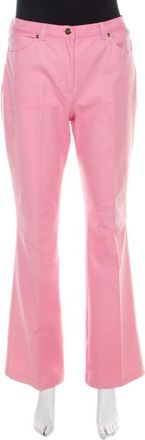 Escada Pink Cotton Denim High Waist Flared Jeans