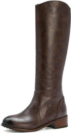 Generic Womens Knee High Boots - Flat Heel Equestrian and Biker Design, All-Day Comfort for Casual and Work,Brown,6.5 UK