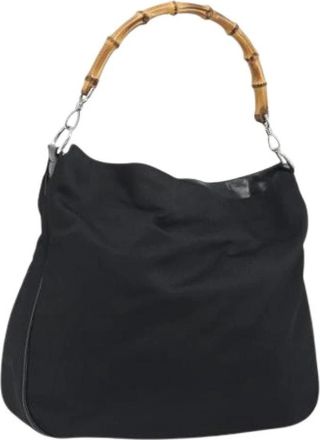 Gucci Pre-owned Nylon gucci-bags - unisex - Vintage Schoudertas - Zwart - ONE Size - Nylon - Vintage