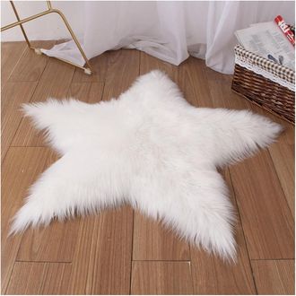 Trade Shop Trade Shop - Tappeto Cute Stella Pelliccia Fluffy Vari Colori Living Stanza Da Letto 90x90 Cm