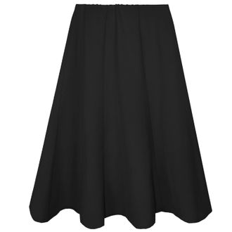 Generic Women Flared Knee Length Skater Skirt Ladies MIDI Elasticated Waist Office Work[Black,18]