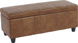 Hhg [nunca Usado] Cofre De Almacenamiento Kriens, Banco, Tela/tejido, 45 X 114 X 45 Cm, Con Certificaci&oacute;n Mvg, Imitaci&oacute;n De Ante