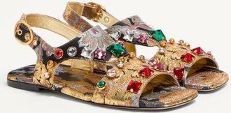 Valentino Garavani Sandalo Infradito Preshoes In Tessuto Jacquard Apres LHiver Con Cristalli 05Mm Donna MULTICOLOR 36.5