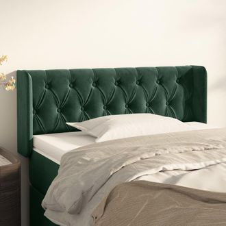 vidaXL Cabecero De Terciopelo Verde Oscuro 93x16x78/88 Cm Vidaxl