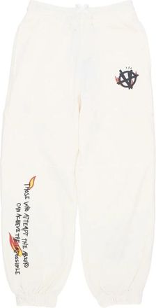 Acupuncture Flamed Logo Lichtgewicht Trainingsbroek - Heren - Sweatpants - Wit - L - Katoen - Broeken