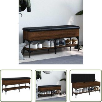 vidaXL Scarpiera - Panca Porta Scarpe Rovere Marrone 102x35x45cm Legno Multistrato