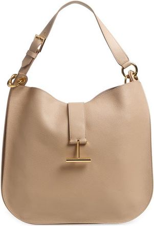 Tom Ford Large Tara Leather Hobo Bag in Jaa Light Beige at Nordstrom
