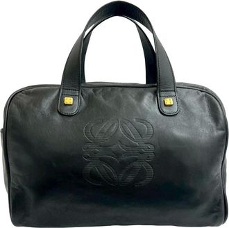 Loewe Pre-owned Handbags, female, Black, Size: ONE SIZE Pre-owned Leather Top Handle Bag